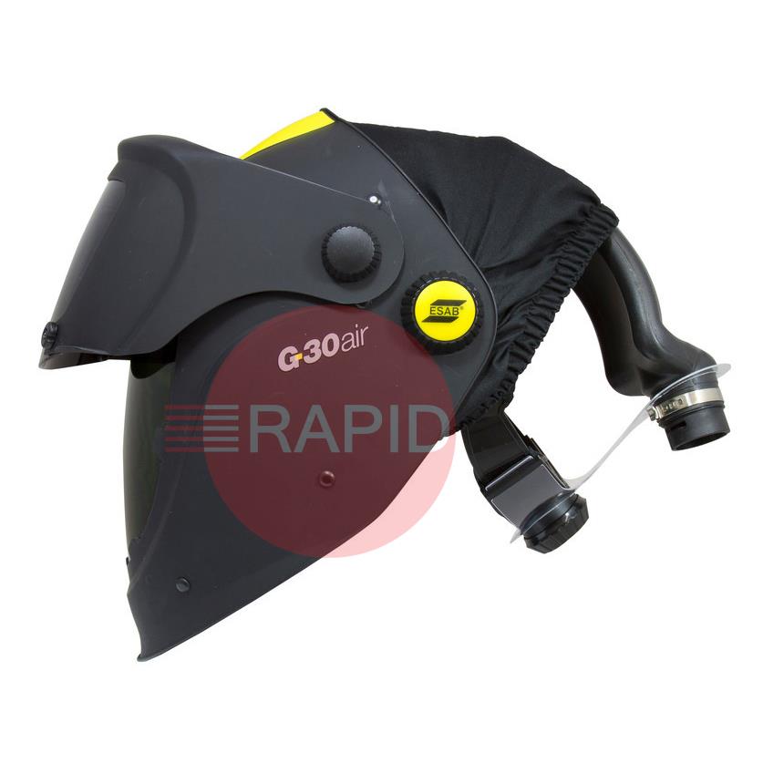 0700000433  ESAB G30 Air Flip-up Weld & Grind Helmet with 155 x 170mm Shade #10 Passive Lens